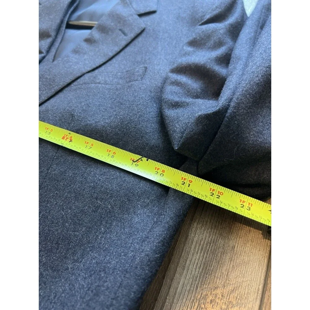 Vintage Beckwith Custom 3pc Suit Mens Charcoal Grey Wool Flannel, L 42R 34”x32”